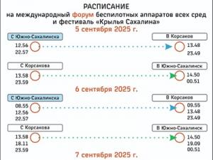 Дополнительные поезда в период проведения международного форума беспилотных аппаратов всех сред и фестиваля «Крылья Сахалина»